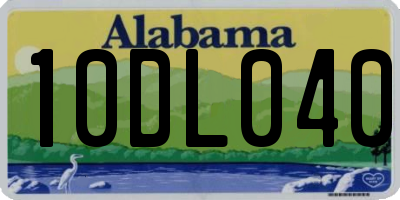 AL license plate 10DL040
