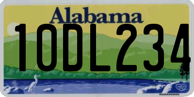 AL license plate 10DL234