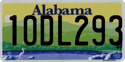 AL license plate 10DL293