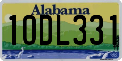 AL license plate 10DL331