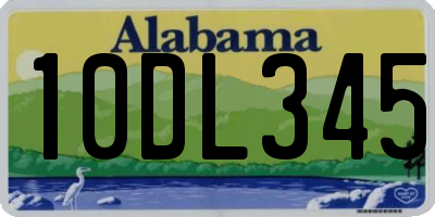 AL license plate 10DL345