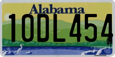 AL license plate 10DL454