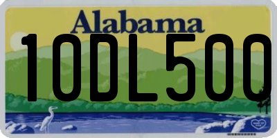 AL license plate 10DL500