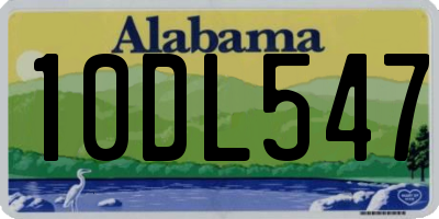 AL license plate 10DL547
