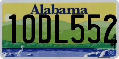 AL license plate 10DL552
