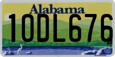 AL license plate 10DL676