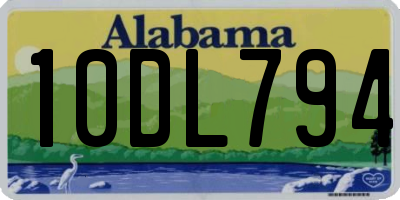 AL license plate 10DL794