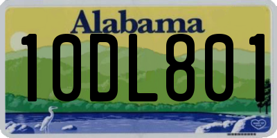 AL license plate 10DL801