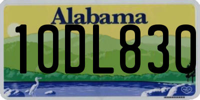 AL license plate 10DL830