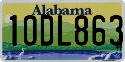 AL license plate 10DL863