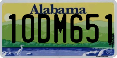 AL license plate 10DM651