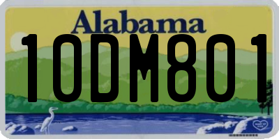 AL license plate 10DM801