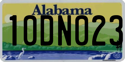 AL license plate 10DN023