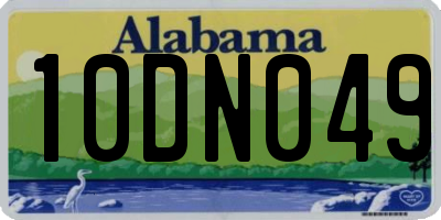 AL license plate 10DN049