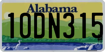 AL license plate 10DN315