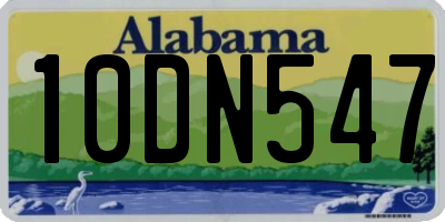AL license plate 10DN547