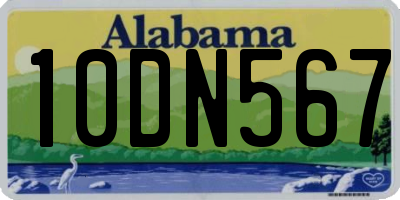 AL license plate 10DN567
