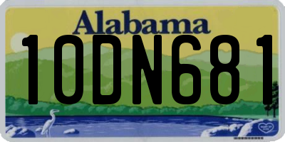 AL license plate 10DN681