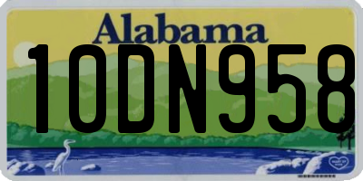 AL license plate 10DN958