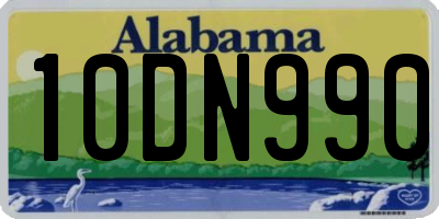 AL license plate 10DN990