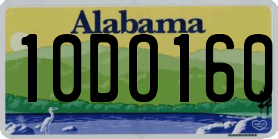 AL license plate 10DO160