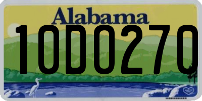 AL license plate 10DO270