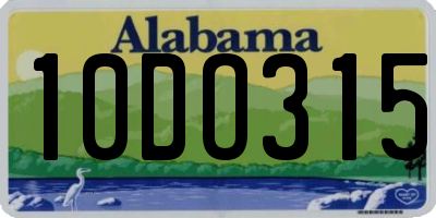 AL license plate 10DO315