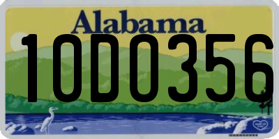 AL license plate 10DO356