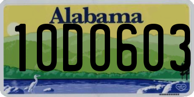 AL license plate 10DO603