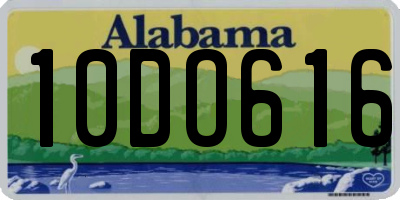 AL license plate 10DO616