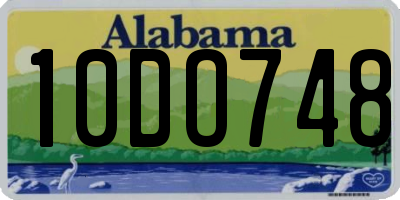 AL license plate 10DO748
