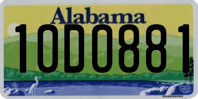 AL license plate 10DO881