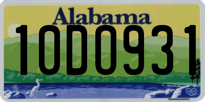 AL license plate 10DO931