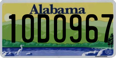 AL license plate 10DO967