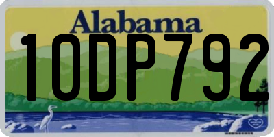 AL license plate 10DP792
