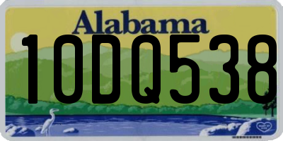 AL license plate 10DQ538