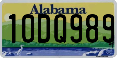 AL license plate 10DQ989