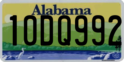 AL license plate 10DQ992