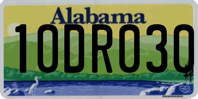 AL license plate 10DR030