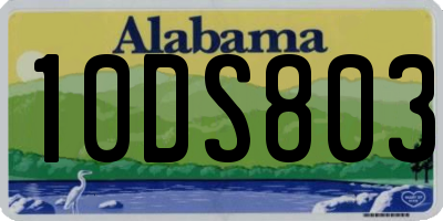 AL license plate 10DS803