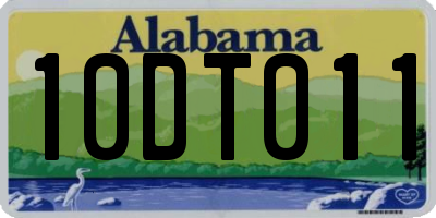 AL license plate 10DT011