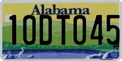 AL license plate 10DT045
