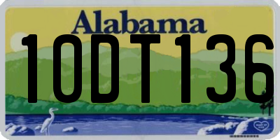 AL license plate 10DT136