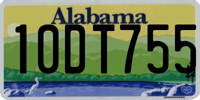 AL license plate 10DT755