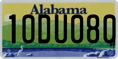 AL license plate 10DU080