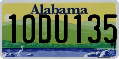 AL license plate 10DU135