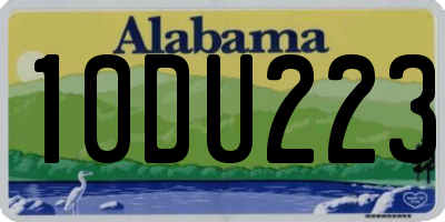 AL license plate 10DU223