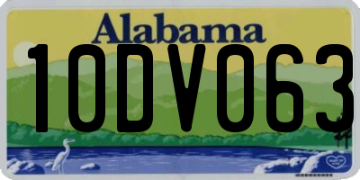 AL license plate 10DV063