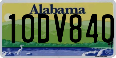 AL license plate 10DV840