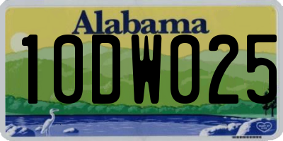 AL license plate 10DW025